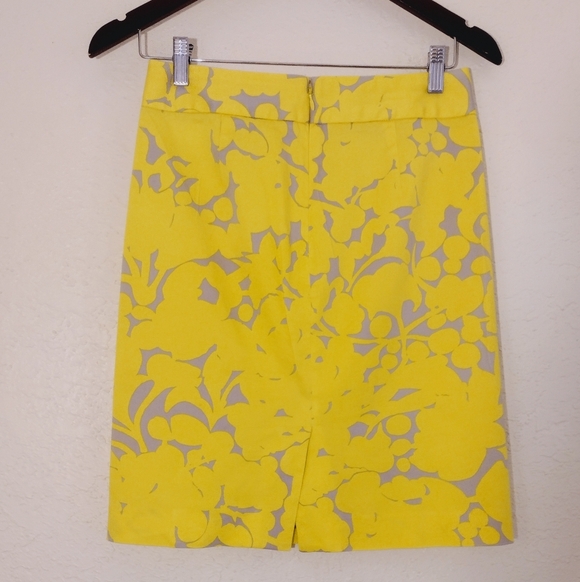 J. Crew Yellow & Gray Floral Pencil Skirt - Picture 5 of 6